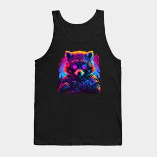 Retro Tanuki Synthwave Tank Top